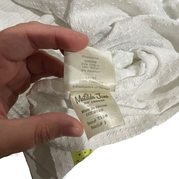 Matilda Jane White & Green Spaghetti Strap Sundress - Kids Size 12 - Picture 7 of 7